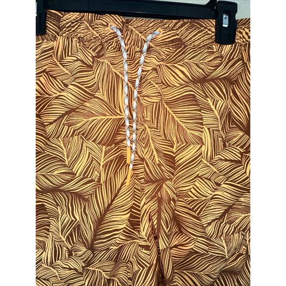 EDDIE BAUER  Sz 2XL Tropical Leaf Print Pull On Beach Swim Trunks Shorts Pockets - Picture 5 of 9